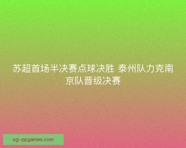 苏超首场半决赛点球决胜 泰州队力克南京队晋级决赛 苏超首场半决赛点球决胜 泰州队力克南京队晋级决赛
