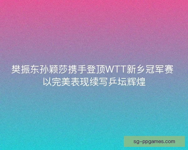樊振东孙颖莎携手登顶WTT新乡冠军赛 以完美表现续写乒坛辉煌