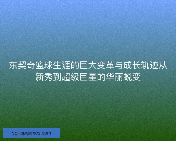 东契奇篮球生涯的巨大变革与成长轨迹从新秀到超级巨星的华丽蜕变